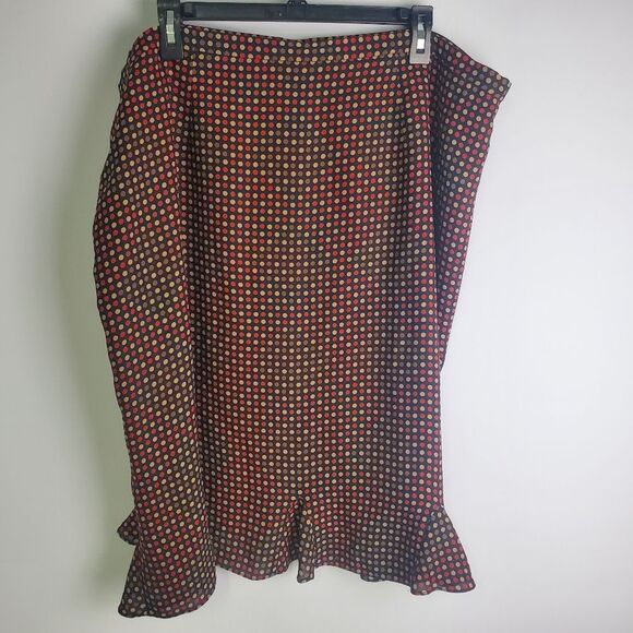 Vintage Talbots Silk Polka Dot Midi Skirt Size 20W - Picture 5 of 8